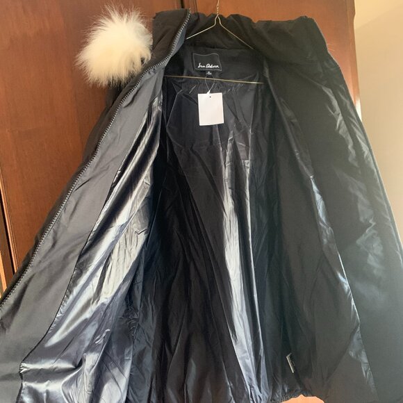 Sam Edelman black puffer jacket with fur lined hood size M - Picture 5 of 10